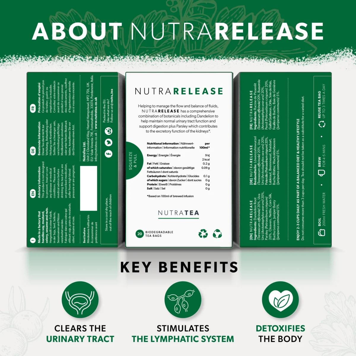 NutraRelease - Diuretic Tea - 20 Tea Bags - Image 2