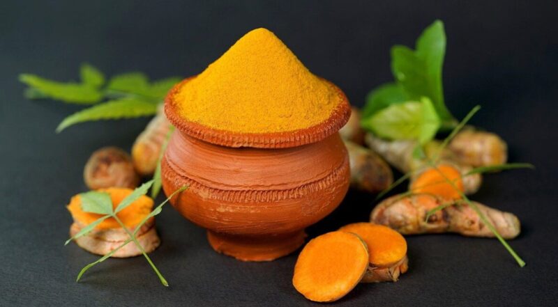 Turmeric in a pot
