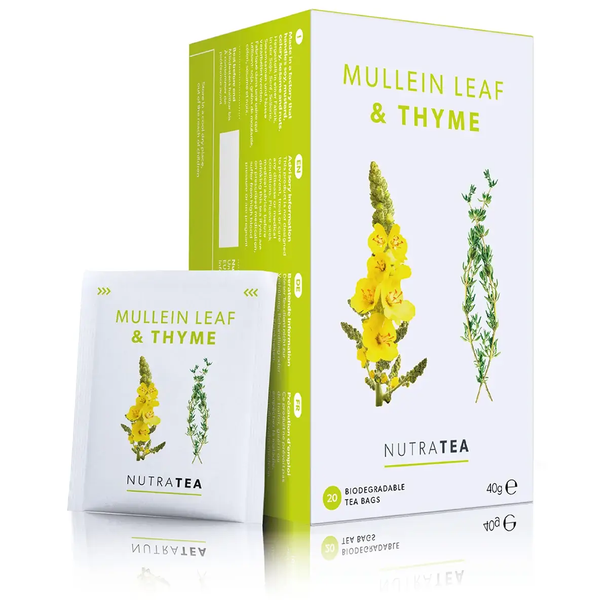 Mullein Leaf & Thyme Tea - Herbal Tea - 20 Biodegradable Tea Bags