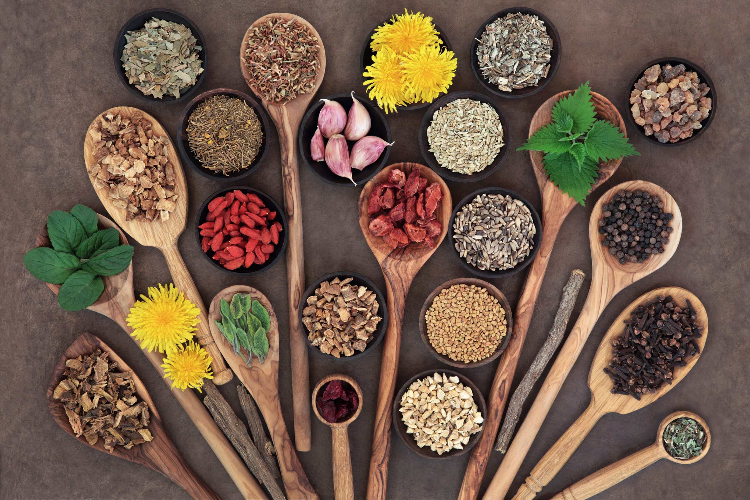 Images of different herbs and ingredients that can help cleanse and support your liver naturally