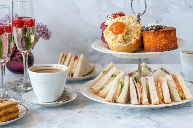Afternoon tea presented on a table