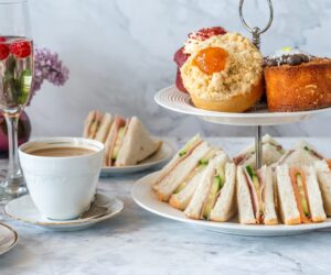 Afternoon tea presented on a table