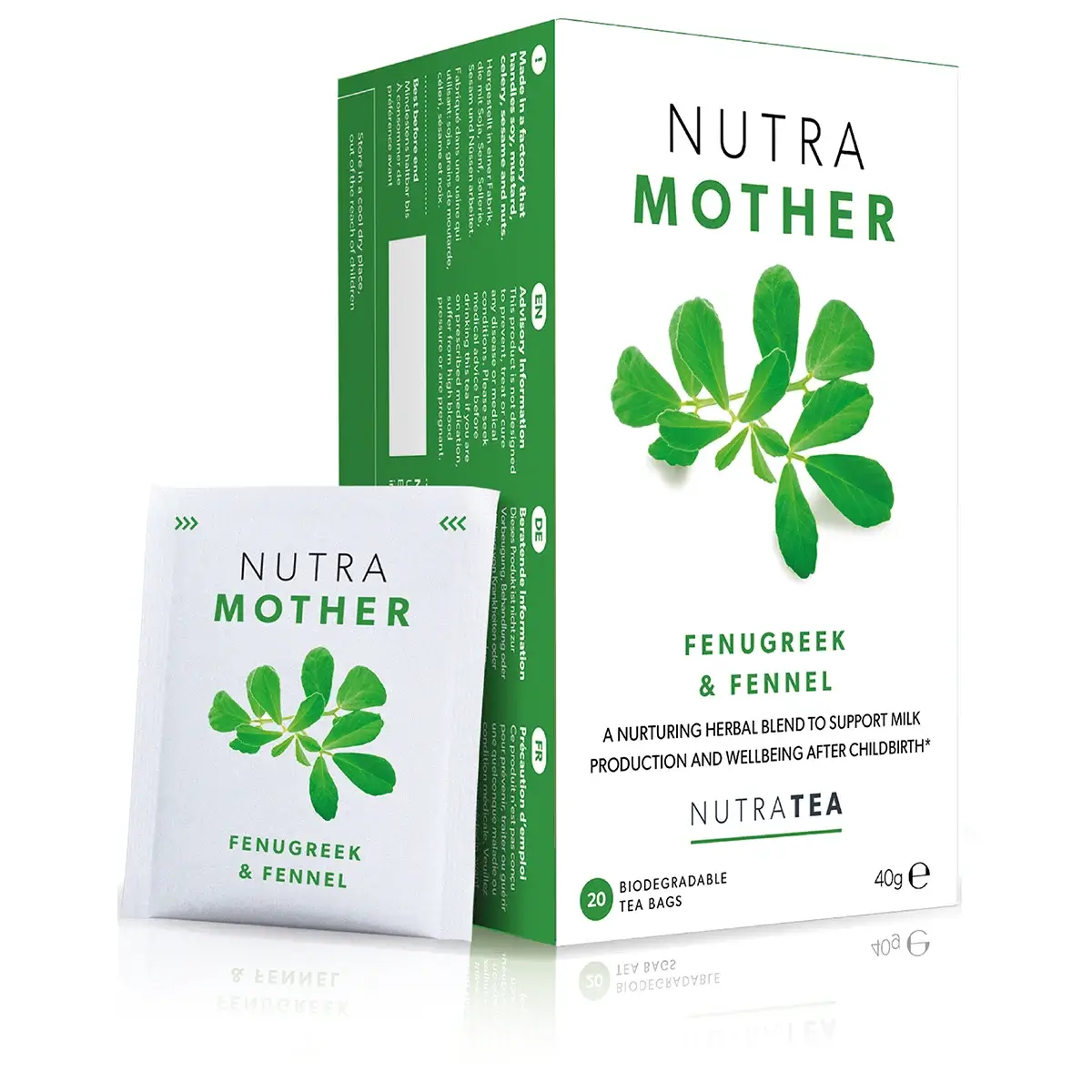 a box of NutraTea NutraMother herbal blend tea bags