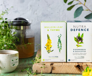 Boxes of NutraTea herbal teas for winter immune support