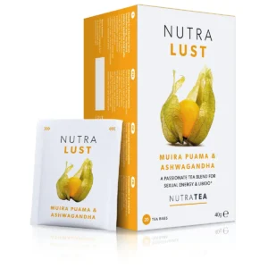 A box of NutraTea NutraLust herbal blend tea bags