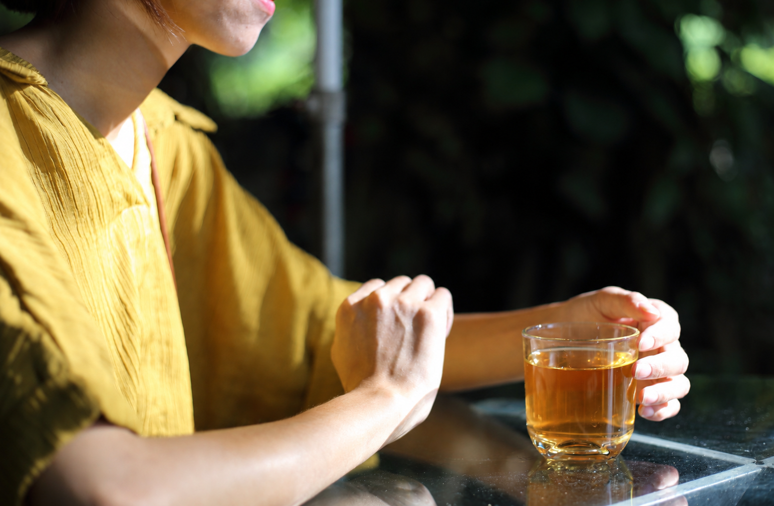 Dandelion root tea made from roasted dandelion root (Taraxacum officinale)
