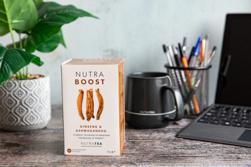 NutraBoost herbal tea for busy daily routines