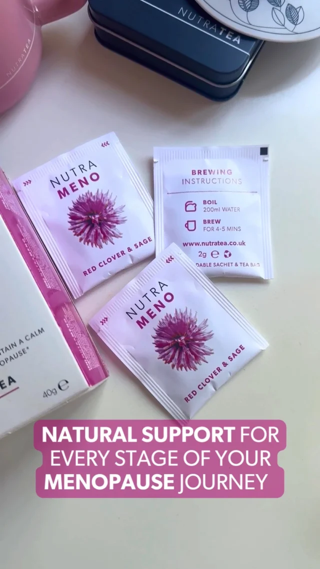 Menopause is a journey — you deserve support that feels as natural as you are. 🌿 

From hot flushes and restless nights to emotional ups and downs, NutraMeno is here to help you navigate this phase with calm and balance. 

This functional herbal tea is specially blended with: 
 ✨ Red Clover for a more comfortable menopause 
 ✨ Sage to help moderate sweating 
 ✨ Shatavari Root & Lemon Balm to support mood, balance & sleep 
 ✨ Feverfew for mental clarity 

Because menopause isn’t just about symptoms — it’s about supporting your wellbeing in body and mind. 

🍵 For natural support through perimenopause & beyond. 

#NutraMeno #MenopauseSupport #NaturalBalance #HerbalWellbeing #Perimenopause #FeelGoodNaturally #NutraTea #WomensHealth #Menopause #HerbalTea #Wellbeing #SelfCare #HotFlushes #BrainFog #SleepTea